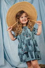 Load image into Gallery viewer, Parrot Blue Wave Dress