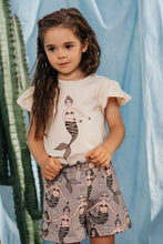 Load image into Gallery viewer, Mermaid Purple-Grey Paperbag Shorts