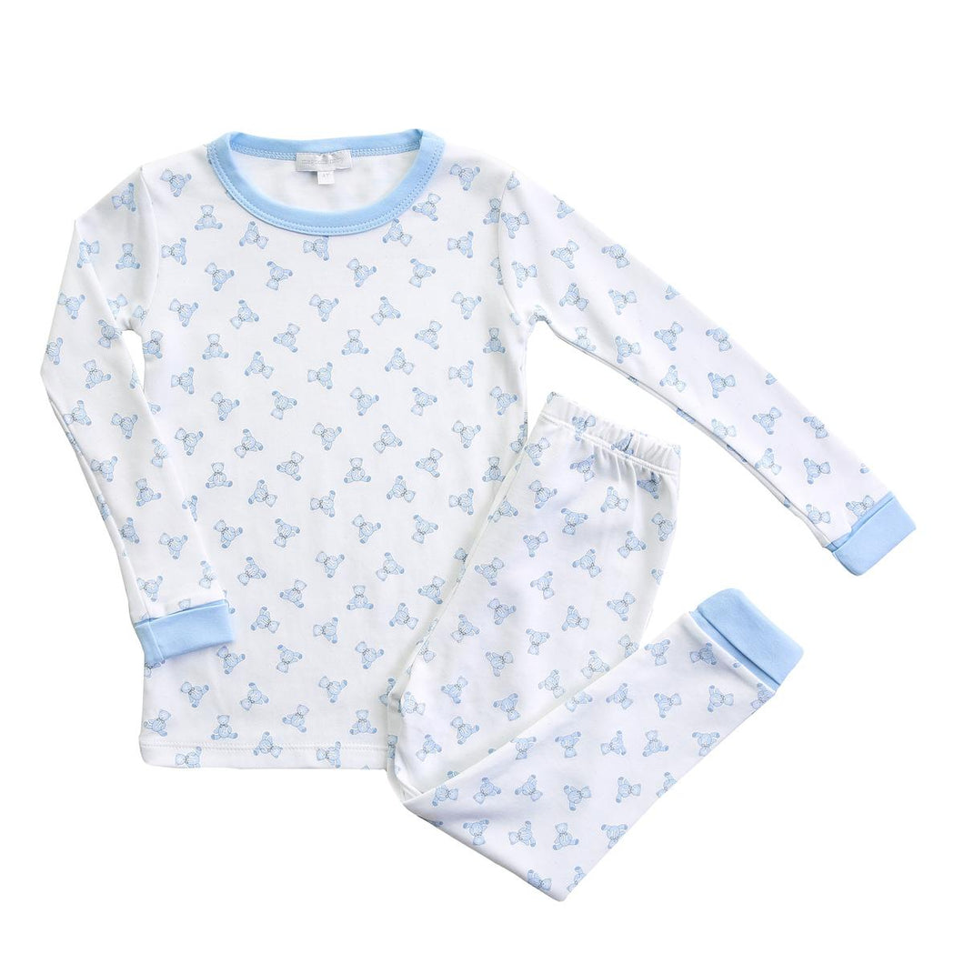 Baby's Teddy Long Pajamas Blue