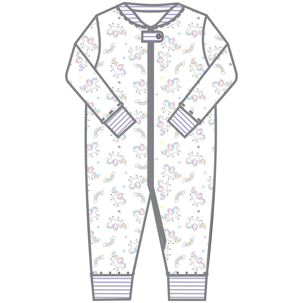 Unicorns Pink Zipped Pajama