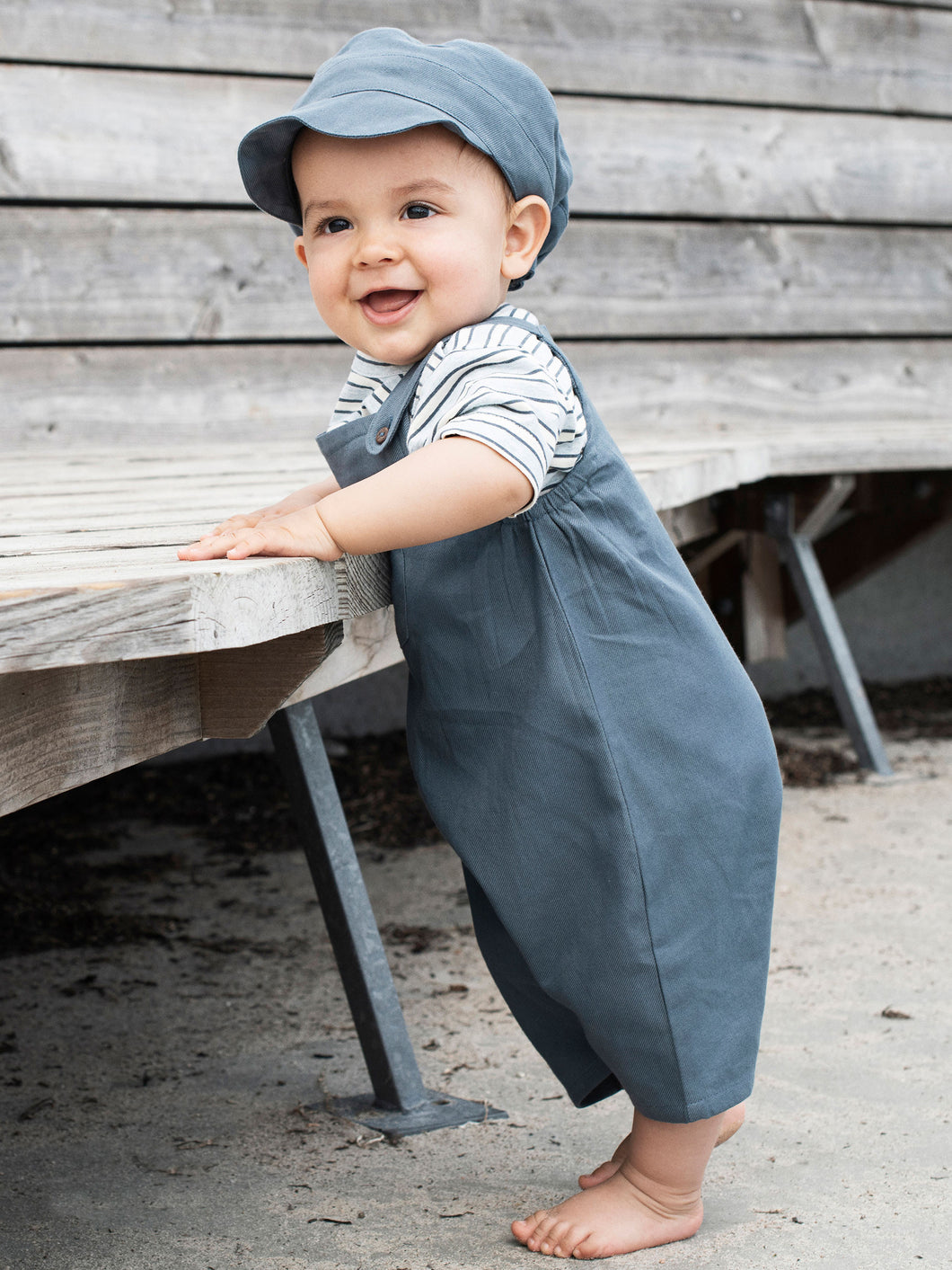 Blue Dungarees And T-shirt Set