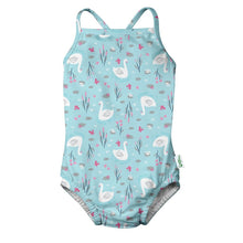 Load image into Gallery viewer, One-piece Classic Swimsuit with Built-in Reusable Absorbent Swim Diaper
