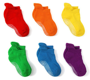 Kids-Toddler Non-Slip Ankle Grip Socks 6 Pairs