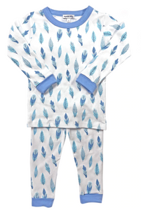 Feathers Long Pajama Blue