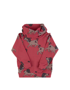 DOGGIE RED TUBE SWEATSHIRT