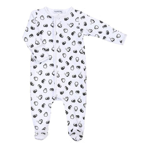 100% Pima Cotton Precious Penguins Footie Printed