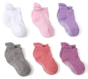 Kids-Toddler Non-Slip Ankle Grip Socks 6 Pairs