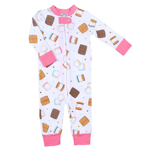 100% Pima Cotton Smores Zipped Pajama