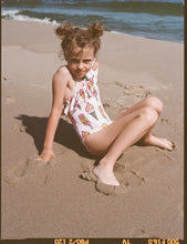 Load image into Gallery viewer, Onesie Frill swimsuit - pale pink icecream
