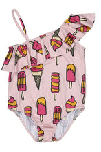 Load image into Gallery viewer, Onesie Frill swimsuit - pale pink icecream
